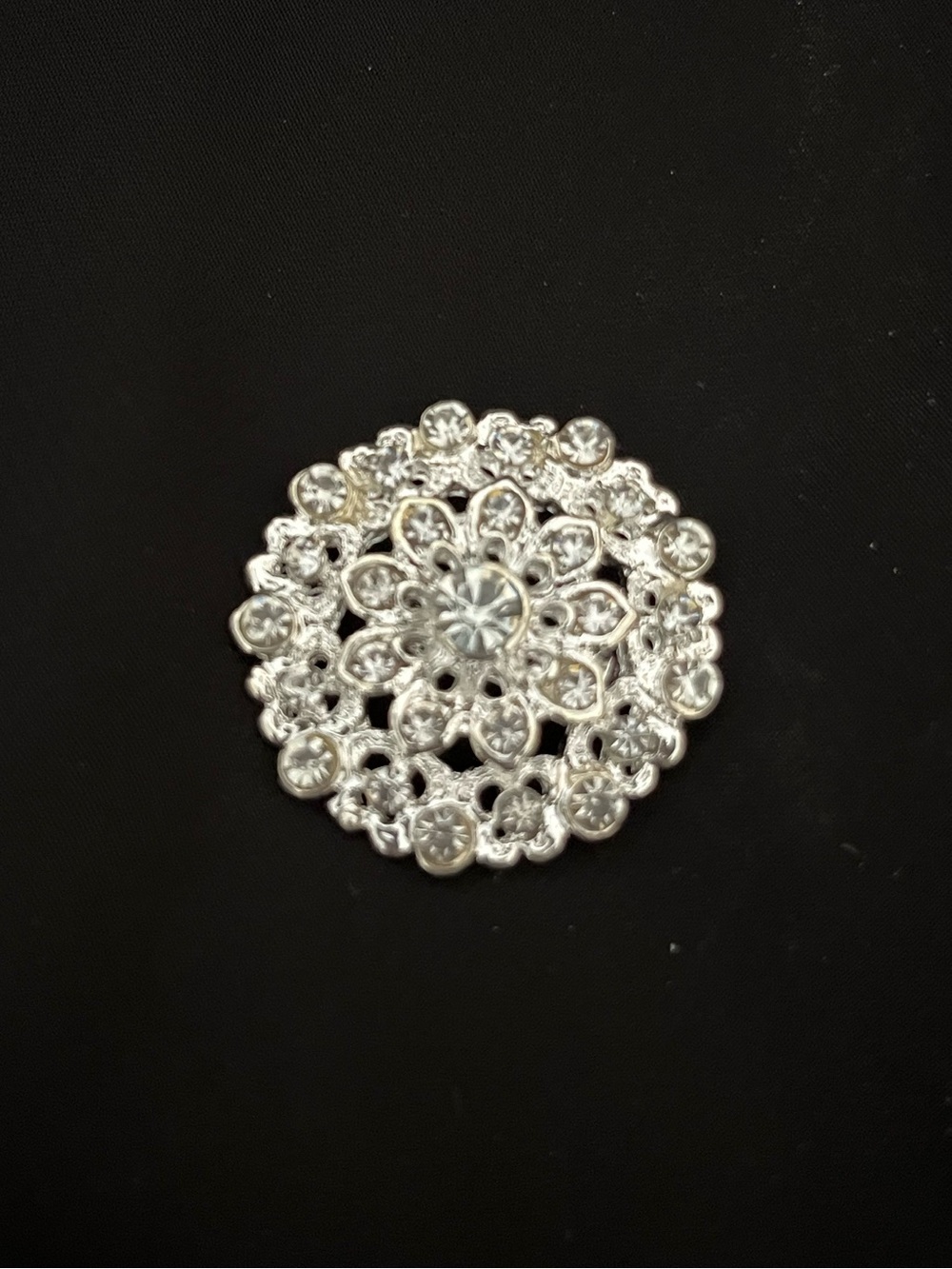 Silver Crystal Floral Brooch - Elegant Women’s Jewelry